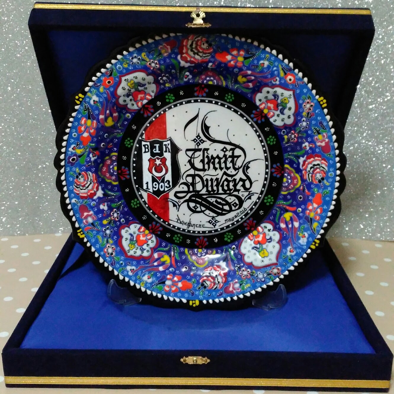 İsme Özel Çini Tabak Üzeri Yazı Çalışması